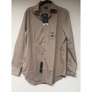 Madison Slim Fit Men's Brown Dress‎ Shirt Size 32/33 M